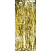 Way to Celebrate Metallic Gold Foil Fringe Door Curtain Hanging Decoration, 8ft x 3ft