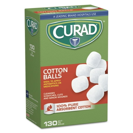 Curad Sterile Cotton Balls, 1", 130/Box