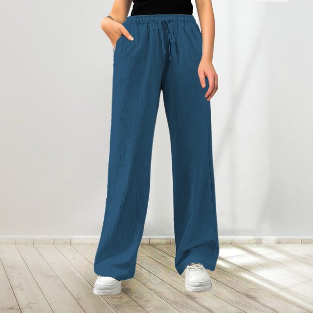 Plus Size Pants Women's Casual Loose Fit High Waist Drawstring Pants With Side Pockets for Everyday and Wear