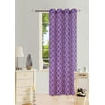 thumbnail image 2 of (S38)  Plum/White 2pc Printed Sheer Grommet Window Treatment Set, Two (2) Geometric Pattern Panels 55"W x 95"L (Each), 2 of 2