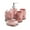 Irregularly-Pink, variant on Bathroom Soap Dispenser Set Bathroom Accessories Set 4 Pcs Ceramic Marble Bathroom Accessories Complete Set Bathroom Decor - 1 Soap Dispenser, 2 Tumblers, 1 Soap Dish, Glossy Black