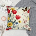 thumbnail image 5 of Pioneer Flower And Butterfly Pillow Covers,Pioneer Flower And Butterfly Throw Pillow Covers 18"×18" ,Living Room Sofa Couch Pillow Covers,Decorative Pillow Covers, 5 of 7
