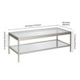 thumbnail image 4 of Henn&Hart Traditional Metal Coffee Table with Tempered Glass Top and Shelf, Nickel, 4 of 8