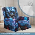 thumbnail image 3 of HELLHERO Side Pocket 4 Pcs Recliner Slipcover for Pet, Polyester Spandex Brushed Recliner Chair Covers for Home, Blue Lightning Dragon, 3 of 8