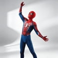 thumbnail image 6 of Cosplay Costume Halloween Superhero Role Play Outfit Spider Jumpsuit for Carnival Dress Up Performance Dark Blue 170, 6 of 7