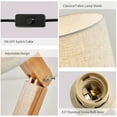 thumbnail image 3 of Graflsoa Adjustable Robot Table Lamp with Wooden Shade - Foldable Design for Bedroom, Study, or Hotel - E27 Base (Bulb Not Included) - Beige or White Options, 3 of 6