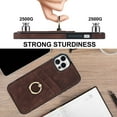 thumbnail image 5 of TECH CIRCLE Card Slots Case for iPhone 12 Pro Max 6.7 inch,Luxury Shockproof PU Leather and Soft TPU Anti-Drop Ring Bracket Slim Back Phone Cover.For iPhone 12 Pro Max,Coffee, 5 of 8