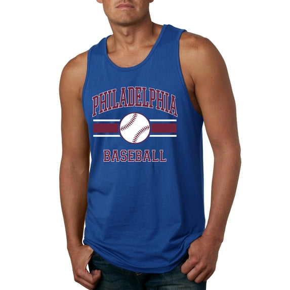 Wild Bobby City of Philadelphia Baseball Fantasy Fan Sports Men's Tank Top, Royal, 3X-Large