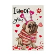 thumbnail image 2 of Animal Theme Valentine's Day Garden Flag Double Sided Outside Garden Pug with Heart Headband Rustic Yard Flag with I Woof You Text for Anniversary Wedding Yard Decoration 11.81x17.72 Inch(Pug), 2 of 4