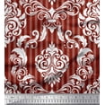 thumbnail image 1 of Soimoi Red Cotton Duck Fabric Stripe & Vector Design Damask Printed Fabric 1 Yard 56 Inch Wide, 1 of 3