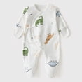 thumbnail image 2 of 1-3 Months Newborn Preemie Boys Girls Underwear Pajamas Rompers Home Clothes Footed Sleeper Gown With Mitten Footed Print Infant Play For 0 6 Months Green Rompers Baby Gift, 2 of 6