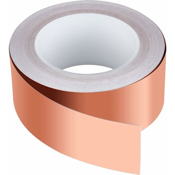 Cinta adhesiva de cobre de 30 m x 50 mm, cinta adhesiva de lámina de cobre de primera calidad, cinta adhesiva de protección EMC para protección EMI, manualidades, repelente de babosas, reparaciones e