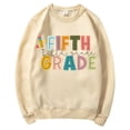 thumbnail image 3 of VISALY Pullover Crewneck Sweatshirt Graphic Sweatshirts Crewneck Sweatshirts Pullover Sweaters Long Sleeve Letter Graphic Sweater Collared Casual Sweaters Pullover Women's Pullovers Light Yellow M, 3 of 3