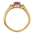thumbnail image 3 of SuperJeweler 1 1/2 Carat Oval Shape Pink Topaz and Two Diamond Ring In 14 Karat Yellow Gold For Women, 3 of 6
