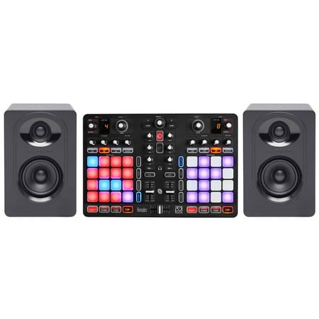 Hercules P32 DJ USB MIDI Mixing DJ Controller Interface+32-Pads+Monitor Speakers