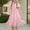 Pink, variant on BRGZLK Girl's Summer Dress Cute Solid Short Sleeve Round Neck Waist Cinched Dress Princess Dress A-Line Casual Swing Midi Dress Pink 14-15 Years