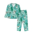 thumbnail image 1 of Balery Alapaca in Boho Conjunto de Pijama con Estampado para Mujer, Conjunto de Dos Piezas con Manga Larga, Ropa de Dormir Suave con Bolsillos, Pijamas Cómodos-XX-Large, 1 of 7