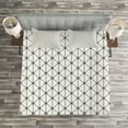 thumbnail image 3 of Ambesonne Modern Quilted Bedspread Set 3 Pcs, Geometric Diamond Shapes, Queen Size, Sage Green and White, 3 of 3