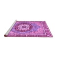thumbnail image 2 of Ahgly Company Machine Washable Indoor Round Abstract Purple Modern Area Rugs, 4' Round, 2 of 4