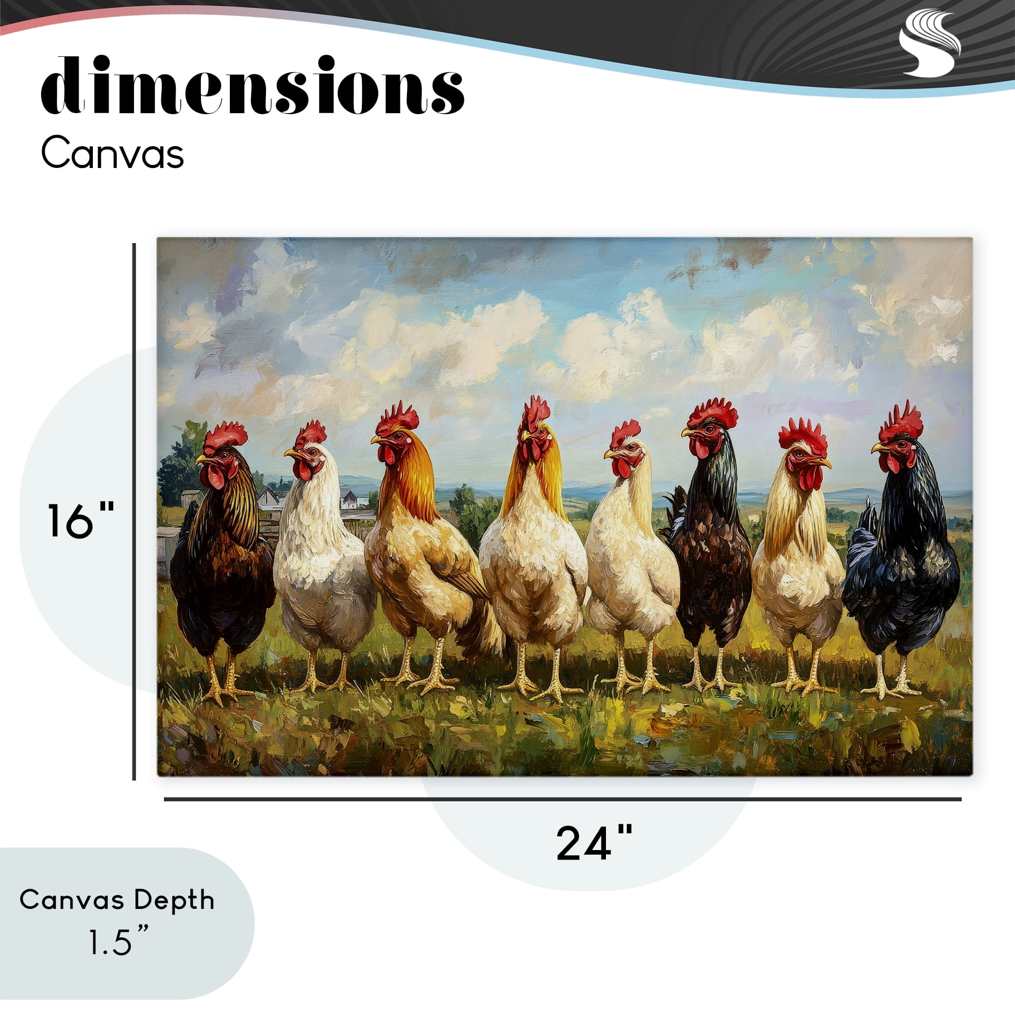 Stupell Industries Chicken Brood on Horizon Canvas Wall Art, design by Petal Prints Design