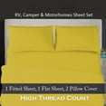thumbnail image 2 of BedDecor - All Weather RV Camper Sheet Set (Yellow|30"x80"|Drop Length-25")| 600 Thread Count Egyptian cotton | 1 Piece Fitted Sheet 1 Piece Flat Sheet & 2 Piece Pillow Cover, 2 of 2