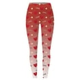 thumbnail image 4 of Leggings for Women Long Elastic Yoga Pants Valentine's Day Hearts Full Print Tight Fit Yoga Leggings Slim Bottom Trousers A-Red L, 4 of 4