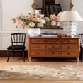 thumbnail image 2 of Toyoso 3'x5' Amber Bloom Artistic Area Rug, Golden Botanical Silicone Carpet, 0.25" Slim Machine Washable Non-Slip Rug for Kitchen and Home Offices, Elegant Statement Flower Indoor Decor Rug, 2 of 9