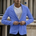 thumbnail image 3 of Aayomet Mens Suit Jacket Big and Tall Solid Color Pockets Lapels Buttons Suits Jackets (Blue, M), 3 of 5