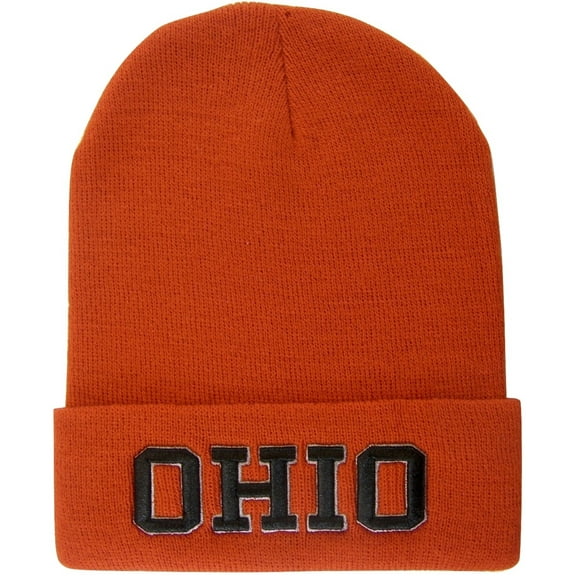 Ohio Adult Size Winter Knit Beanie Hats (Red)