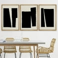 thumbnail image 3 of PixonSign Framed Canvas Print Wall Art Set Geometric Black Contemporary Color Block Abstract Shapes Illustrations Modern Art Minimalism Decorative for Living Room, Bedroom, Office - 16"x24"x3 NATURAL, 3 of 5