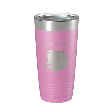 

Ocean Lake Map Tumbler Travel Mug Insulated Laser Engraved Coffee Cup Wyoming 20 oz Light Purple