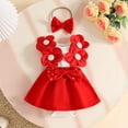 thumbnail image 5 of JAJAHO Toddler Baby Girl Clothes Infant Girls Bodysuits Sleeveless Floral Bowknot Romper Dress With Headband 2PCS Set Cute Stylish One-Pieces, 5 of 6