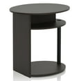 Furinno 15080WNBK JAYA Simple Design Oval End Table, Walnut
