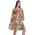 thumbnail image 3 of Moomaya Robe Courte Évasée Imprimée de Designer, Manches Longues, Tunique en Velours, Robes pour Femmes, 3 of 6