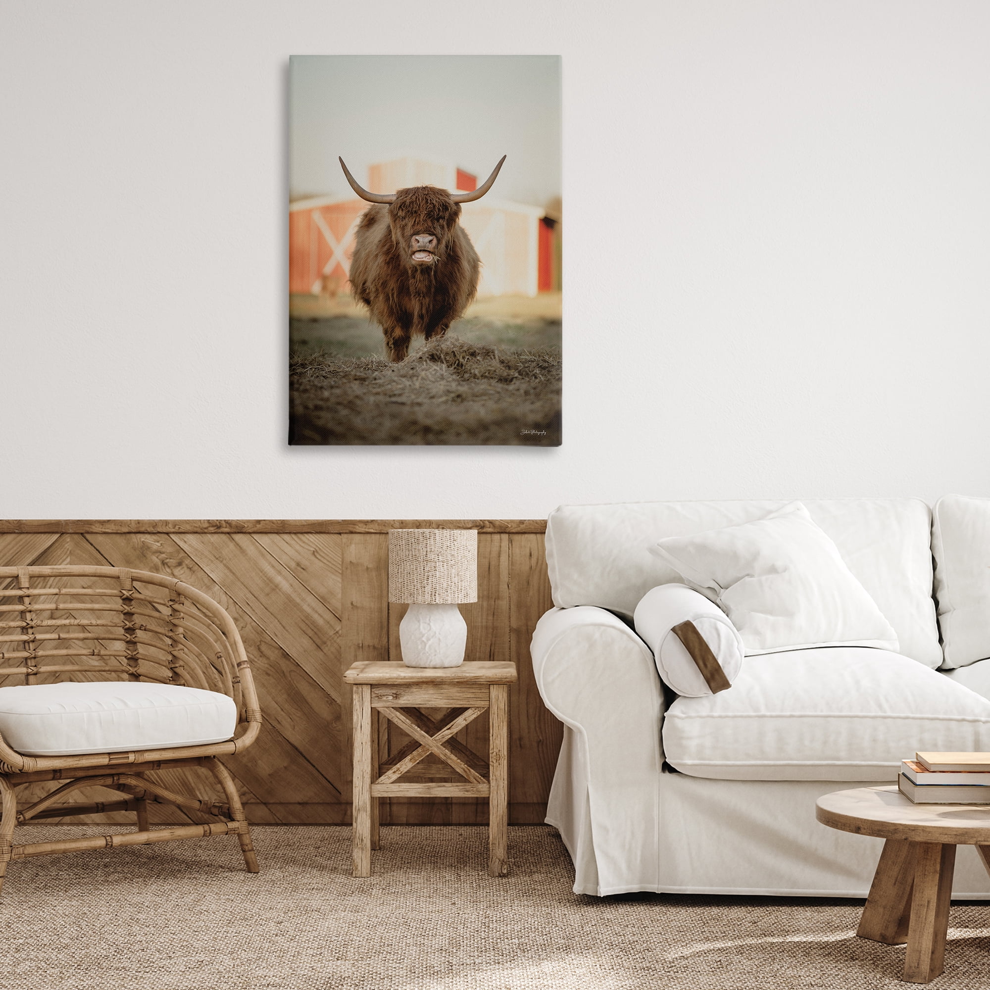 Stupell Industries Cattle on Farm Field Animals & Insects Photography Gallery Wrapped Canvas Art Print Wall Art, 24 x 36