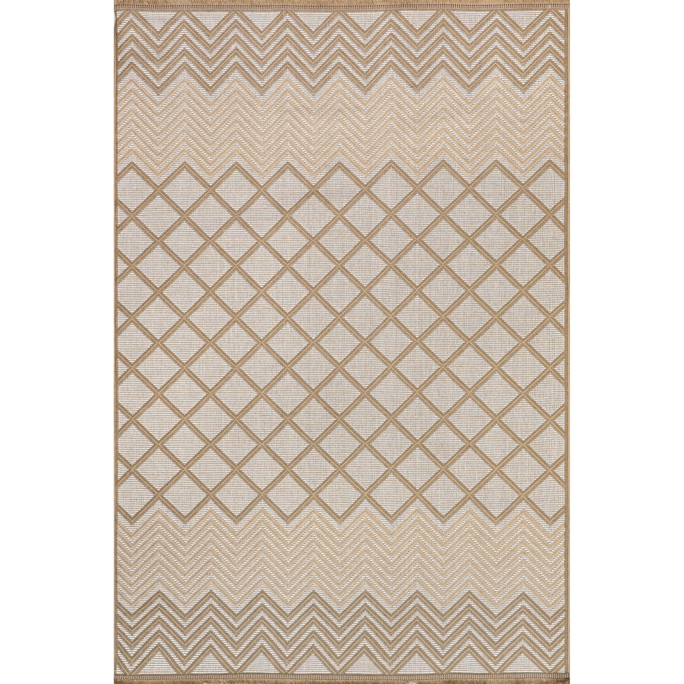 nuLOOM Eleanora Geometric Transitional Jute Area Rug, 4' x 6', Eleanora Ivory