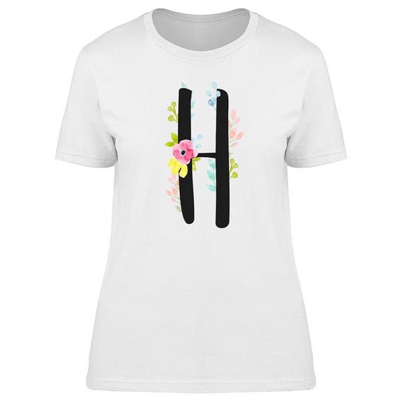 Font Letter H, Flowers On Top Tee Women's -Image by Shutterstock