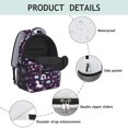 thumbnail image 4 of Unicorn and Rainbow Purple Pattern Backpack for School, Cute School Bag with Adjustable Shoulder Straps and Padded Back, 15.3"x11"x6.7", 4 of 5