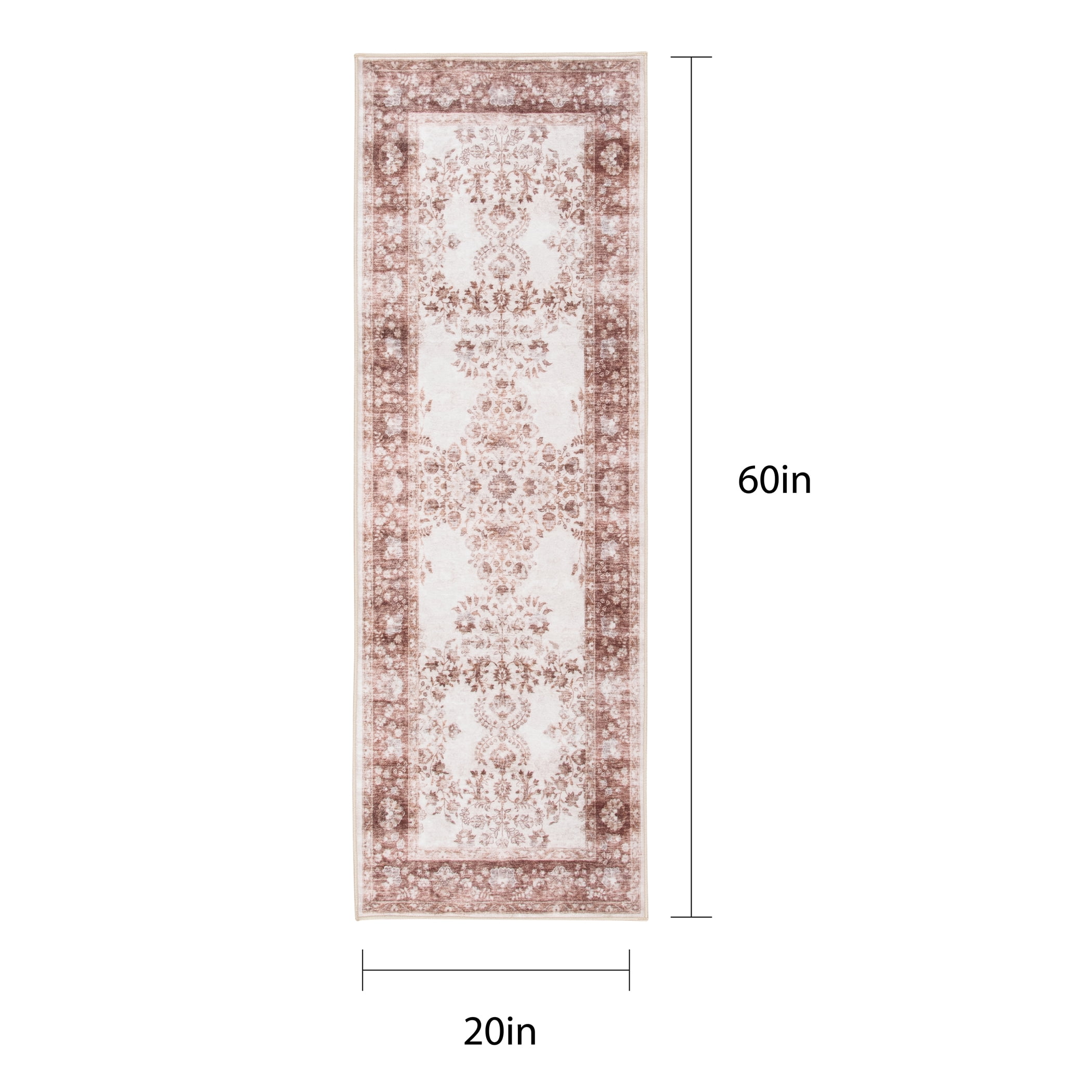 Home Décor Collection Washable Brown Trellis Faux Fur Indoor Runner Rug, 20"x60"