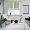 thumbnail image 5 of 2 Panels Kitchen Tier Curtains 39 Inch Length, Grass Green Retro Greek Key Grommets Window Treatment Curtain, Geometric Greece Ancient Rustic Thermal Curtains Drapes for Living Room/Bathroom, 5 of 9