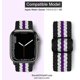 thumbnail image 2 of Stretchy Solo Loop Strap Compatible with Apple Watch Band 45mm 44mm 42mm, Adjustable Elastic Nylon Braided Sport Wristbands for iWatch Series 7 6 5 4, 2 of 4