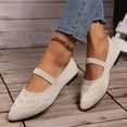 thumbnail image 5 of Women Pointed Toe Flat Shoes Solid Color Knitted Slip on Shoes Casual Breathable Ballet Flats Women Flat Shoes Loafers Women, 5 of 6