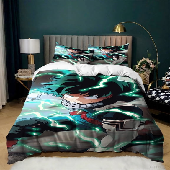 Teen Bedding Duvet Cover Set My Hero Academia Bedding Set 3 Pieces Soft Lightweight Quilt Cover with Pillowsham