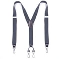 thumbnail image 4 of SGFCWSX Men's X-Back Suspenders, Elastic 4-Clip Adjustable Formal Casual Gray, 4 of 4