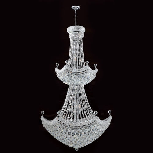 Empire Collection 32 Light Chrome Finish Crystal Chandelier 36