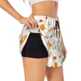 thumbnail image 3 of Lsque Squirrel Maple Leaves And Nuts Printed Women's Running Shorts with Liner Pockets,Elastic Quick Dry Workout Athletic Gym Yoga Shorts,Womens High Waist Shorts-Medium, 3 of 9
