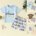 thumbnail image 5 of Tkrady Baby Boys Fashion Outfits Summer New Casual Cartoon Graphic Short Sleeve T Shirt Crewneck Tops Shorts 2 Piece Set, Sizes 0-3 Years, 5 of 5