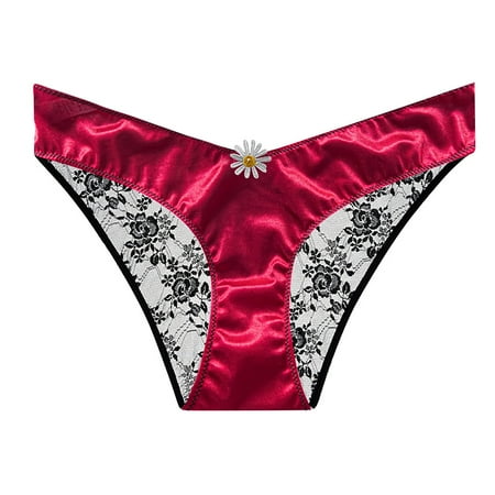 

GWAABD Plus Size Cheeky Brief Women Lace Low Waist Seamless Hollow Out Pure Cotton Briefs