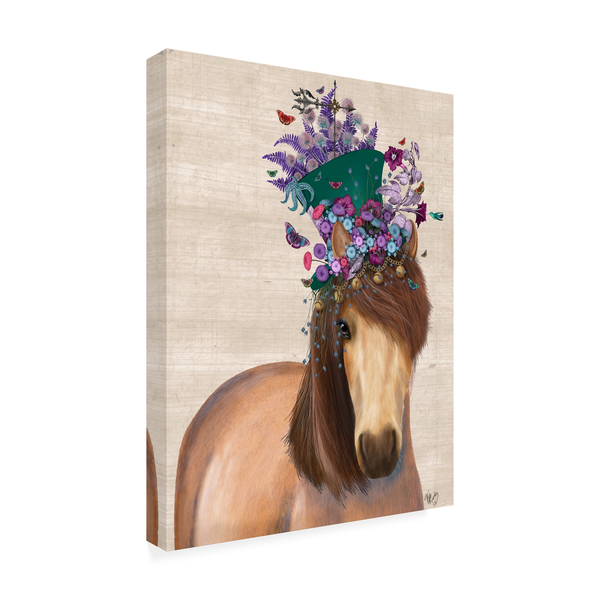 Trademark Fine Art 'Horse Mad Hatter' Canvas Art by Fab Funky