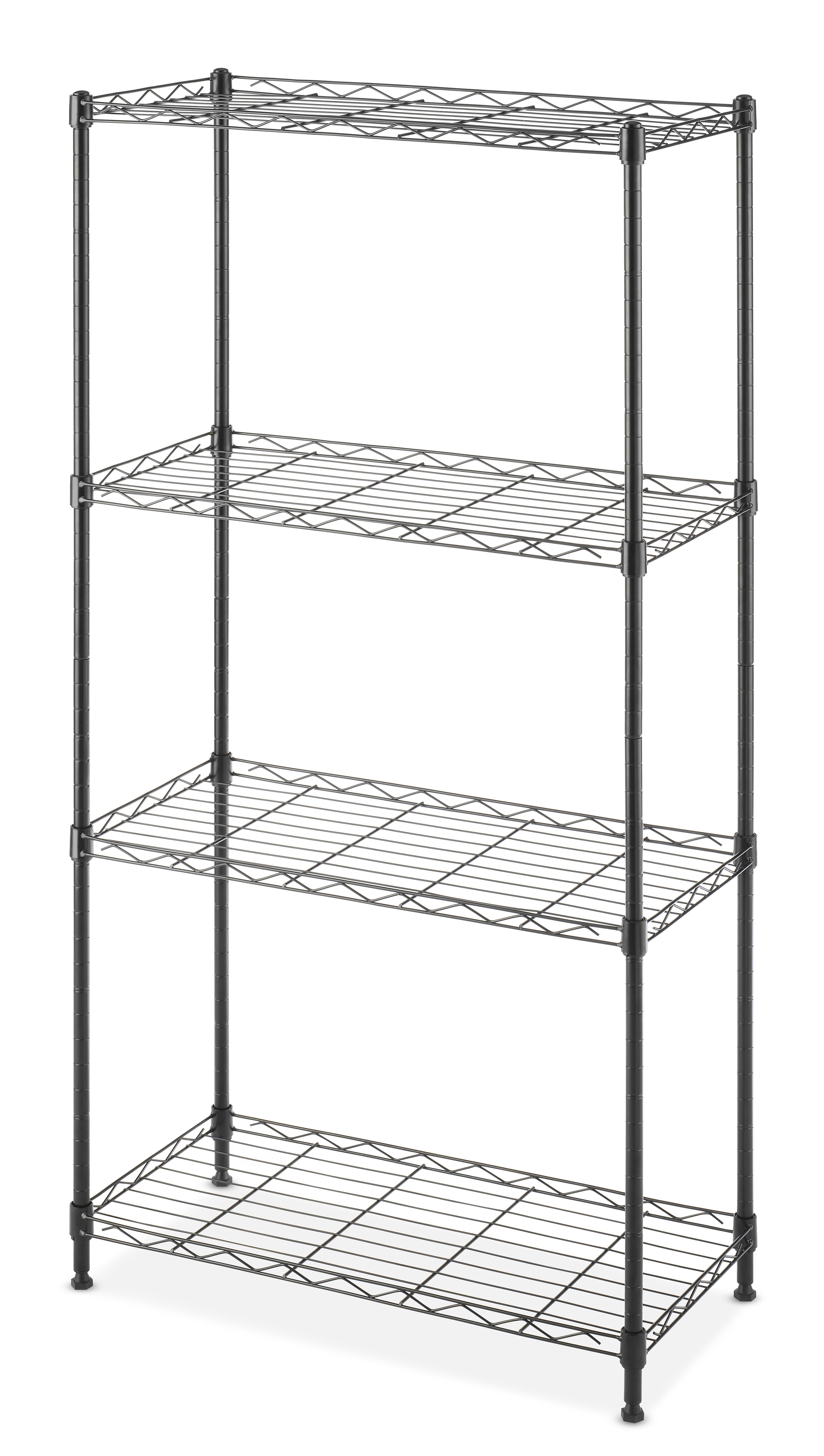 Whitmor Supreme 4-Tier Shelving - 100 lb. per Shelf - Black